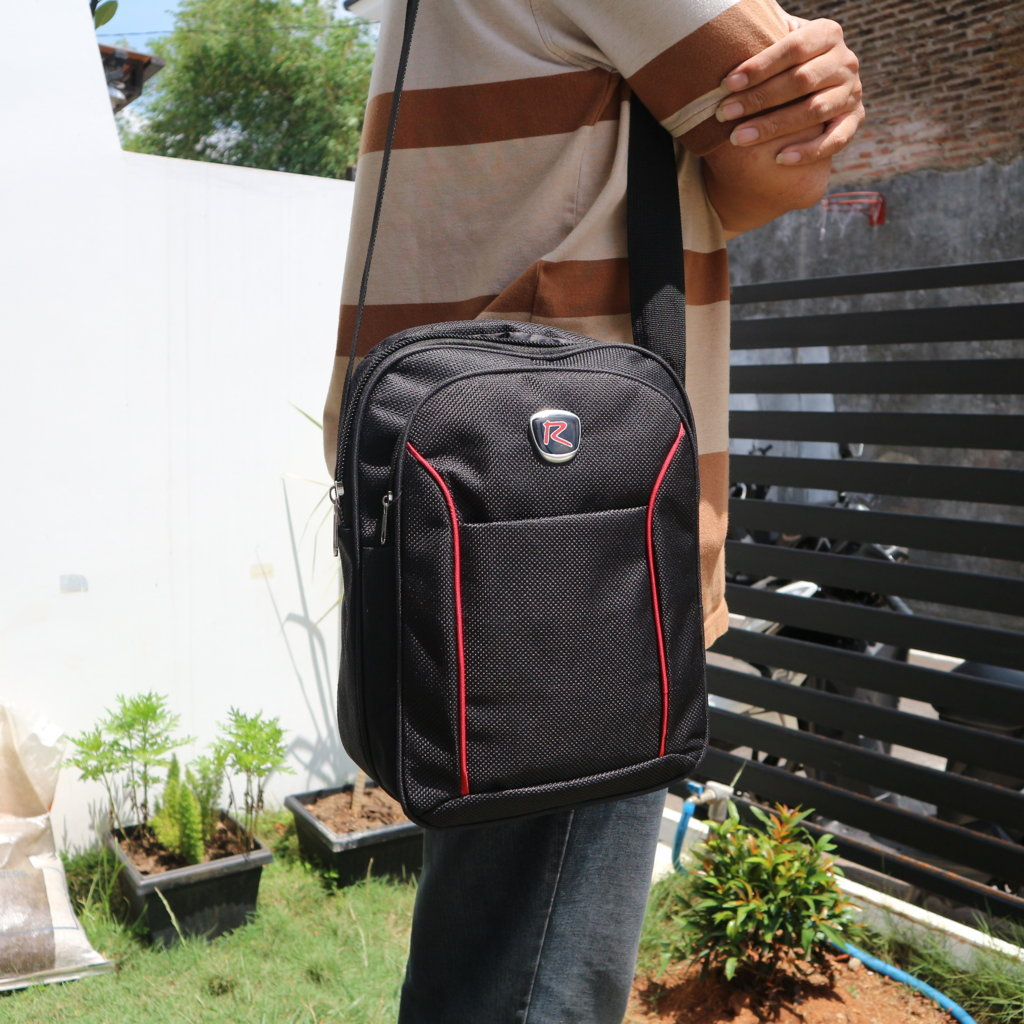 Jual Tas Selempang Polo R Slempang Cangklong Pria Cowok Murah Meriah Bagus Warna Hitam Keren Elegan