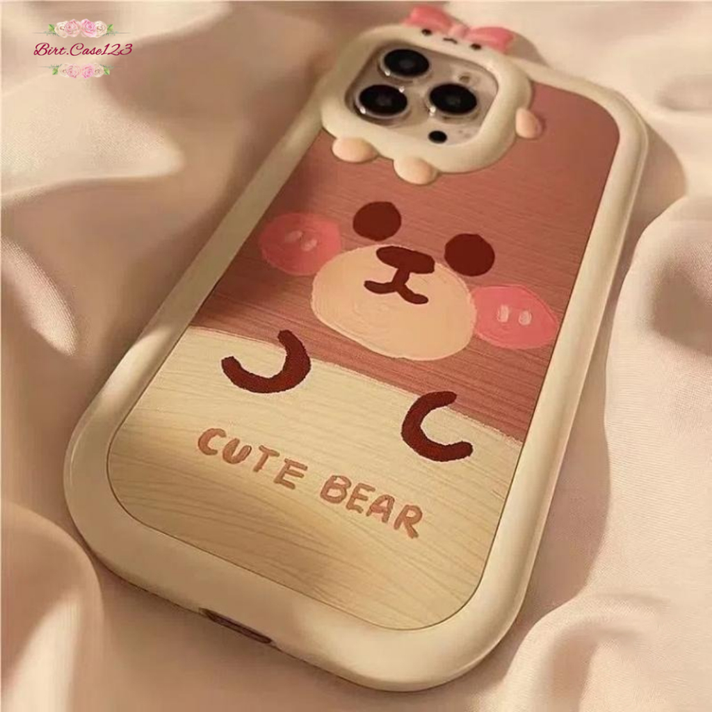 CUSTOM SOFTCASE PITACU FRAME KARAKTER CUSTOM CUTE BEAR FOR IPHONE 6 7 8 6+ 7+ 8+ X XS XR XS MAX 11 12 13 14 PRO MAX BC7648