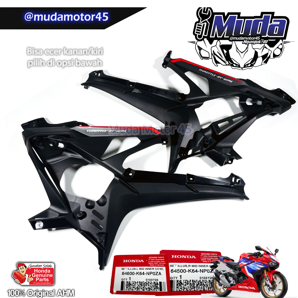 FAIRING BAGIAN DALAM KANAN OR KIRI CBR250RR 2023 K64N 64370-64380-64500-64600-K64-NP0 COWL R INNER M