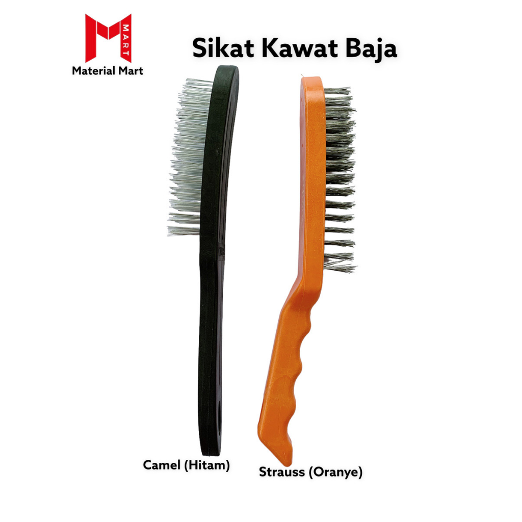 Sikat Baja 6 Baris Gagang Fiber | Sikat Kawat MURAH Per (PC) | Brush | Material Mart