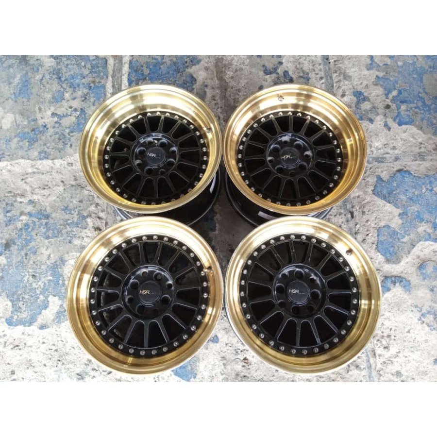 Velg Mobil Bekas Ring 15 NAMLEA HSR R15 Lebar 8-9 Lubang 4 ET30-25