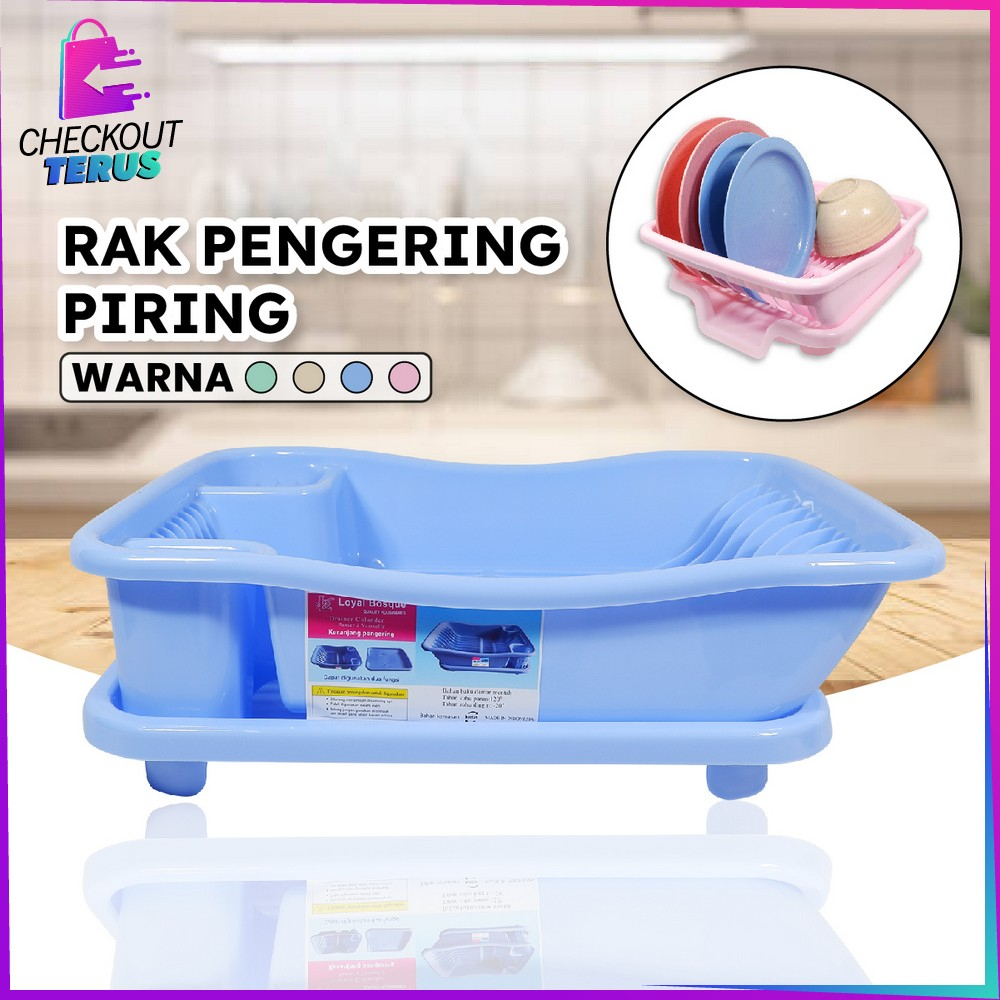 CT C845 Rak Piring Plastik Serbaguna dengan Nampan Rak Tirisan Piring Wastafel Dish Drainer Rak Pengering Cuci Mangkok Gelas