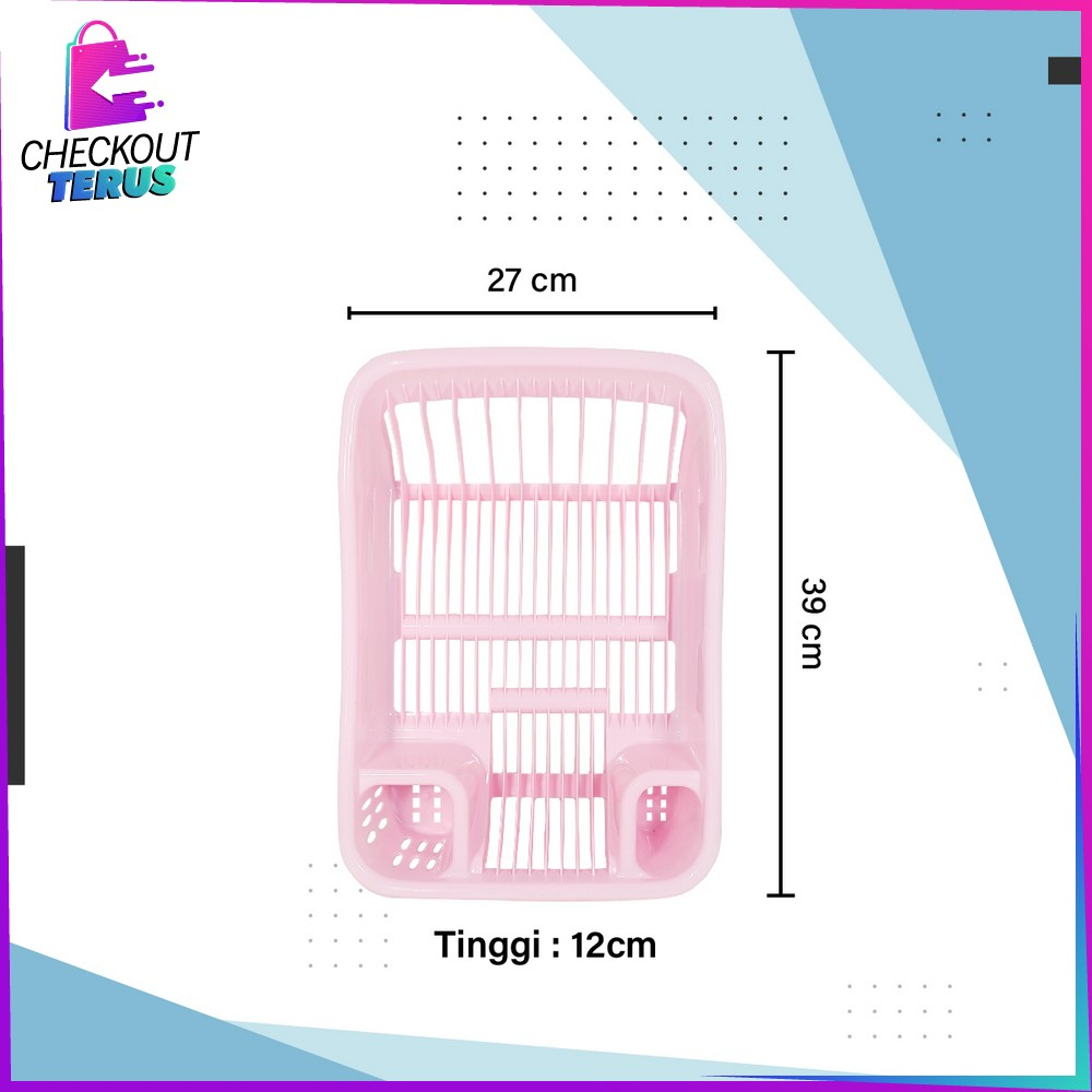 CT C845 Rak Piring Plastik Serbaguna dengan Nampan Rak Tirisan Piring Wastafel Dish Drainer Rak Pengering Cuci Mangkok Gelas