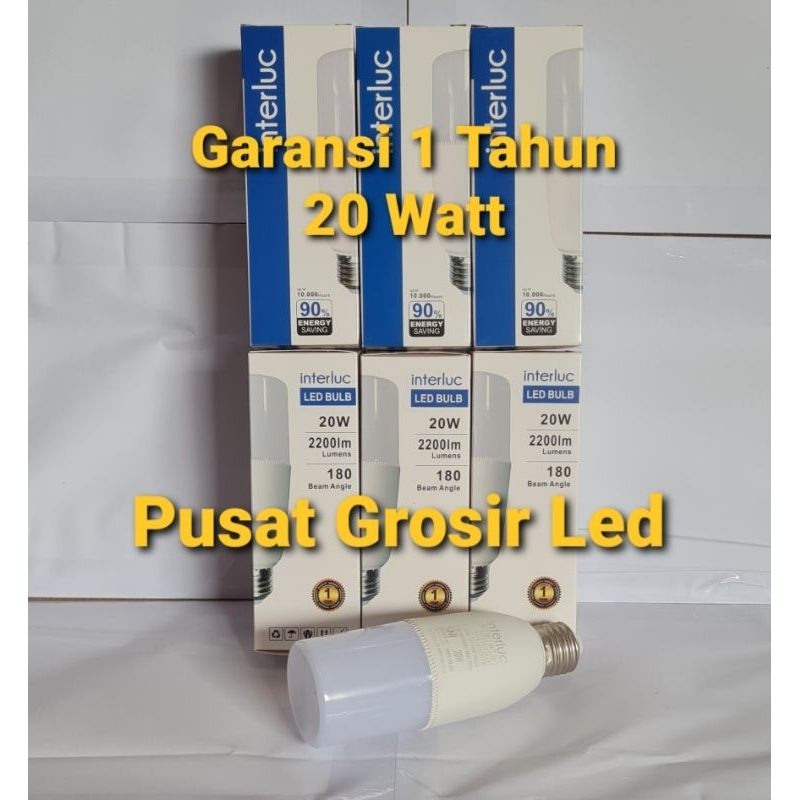 Lampu Led Stick E27 INTERLUC 20 Watt 20W Garansi 1 Tahun