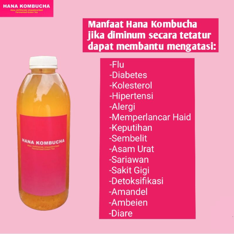 

Kombucha Green Tea 1 Liter | Herbal Probiotic | Solusi Segala Macam Penyakit | Hana Kombucha