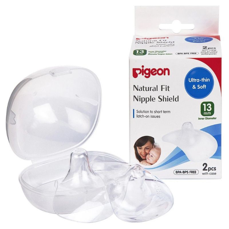 Pigeon Natural Fit Nipple Shield Silicone 13 mm Pelindung Puting Menyusui Ibu Bayi atau penyambung p