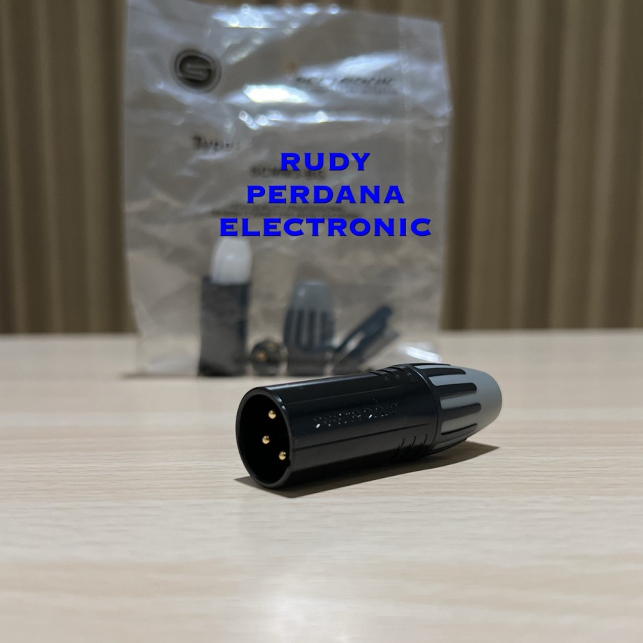 JACK JEK CANON XLR MALE GOLD PLATE LAPIS EMAS SEETRONIC SCMM3-BG