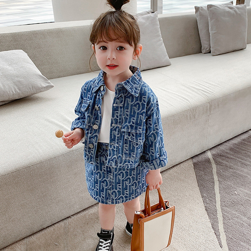 SSP7-Setelan Set 2in1 Anak Perempuan Full Set Jeans GG