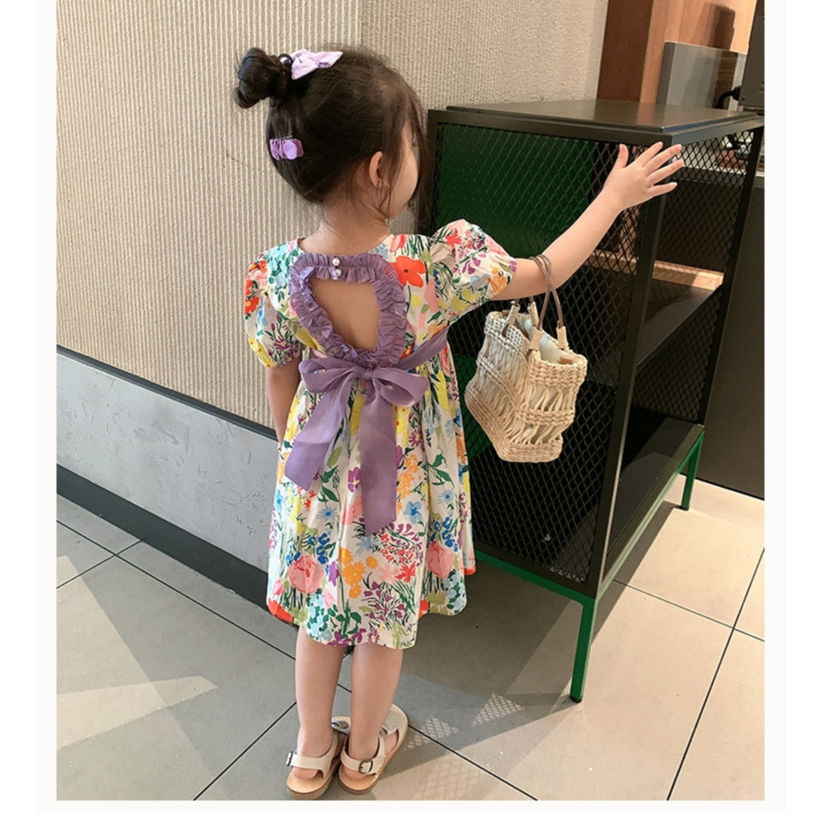 DR13-Dress Anak Perempuan Full Bloom Purple Love