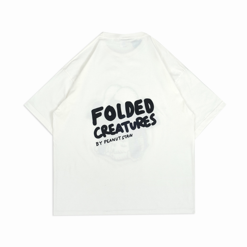 FOLDED CREATURES BY PEANUT STAIN - Folded Dracula Ivory Oversized Tshirt