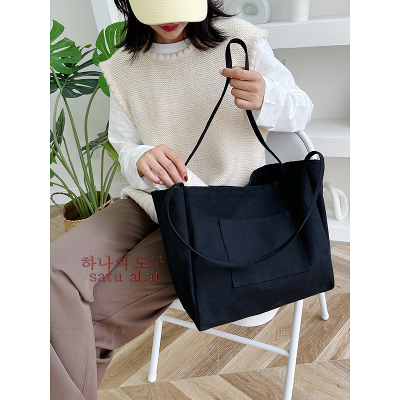 SATU ALAT Tote Bag ANNYLA 100% Canvas Premium Tebal Tas Kanvas