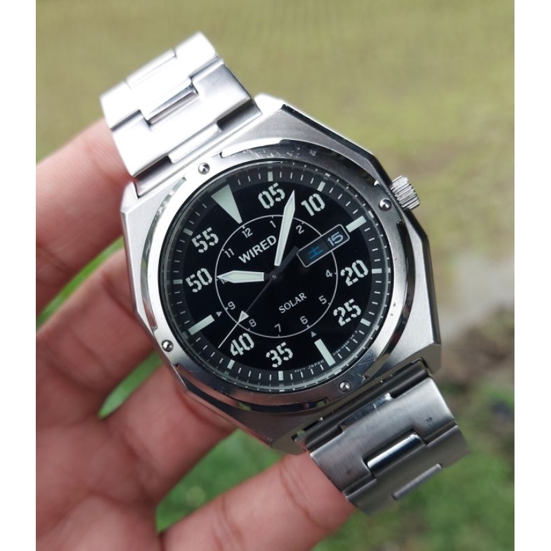 Jam Tangan Wired Solar Military V158-0AP0 By Seiko All Original JDM Royal Oak