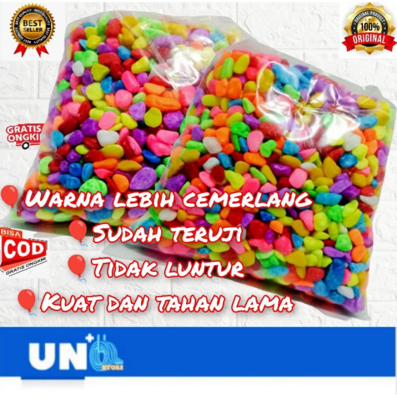 Batu Hias Warna-Warni Aquarium/Aquascape Taiwan repack 1kg &amp; 1/2kg(500gr)