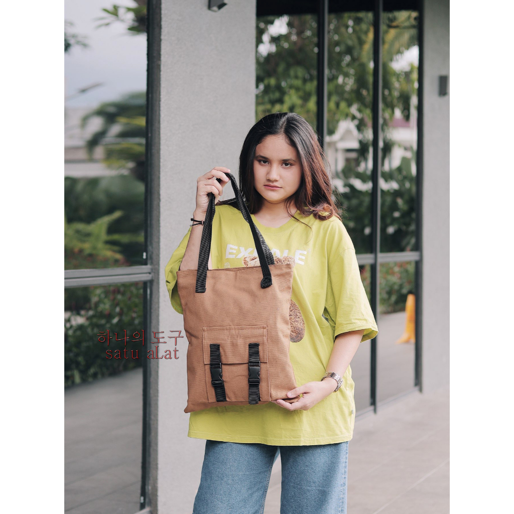 SATU ALAT Tote Bag PAMELLA 100% Canvas Premium Tebal Tas Kanvas