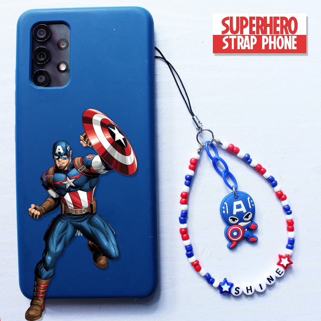 Gantungan hp Lucu Manik-manik Tali Ponsel Lanyard Pergelangan Tangan Free Custom Nama Phone Strap Beads Superhero Mr Nanas