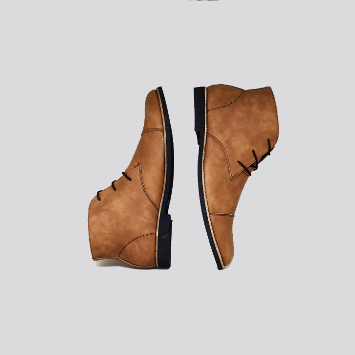 HUGOS 0.8 BOOTS | Sepatu Boot Pria (Ukuran Kaki Jumbo Besar) Pantofel Tali Kulit Coklat Tan