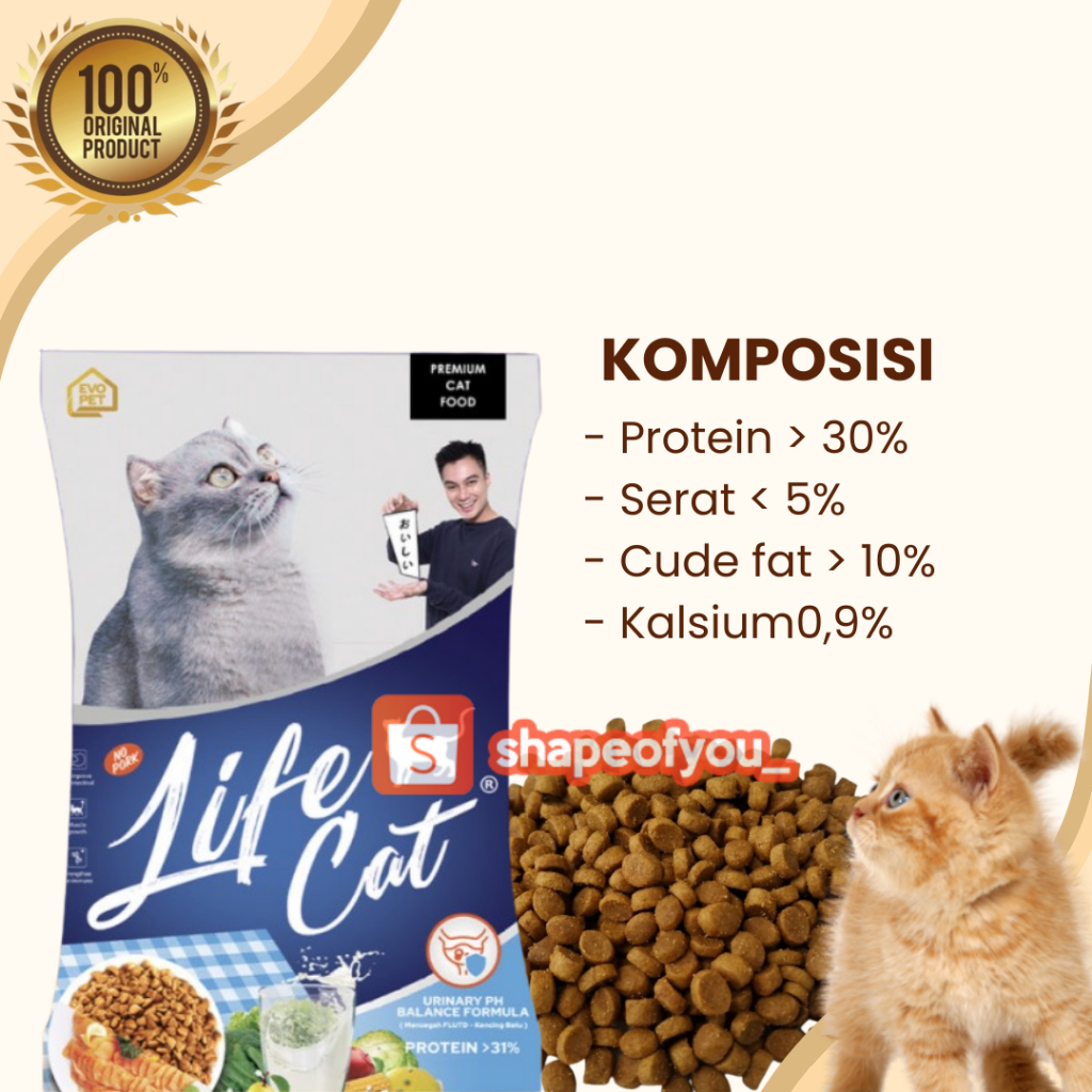 Life Cat Dry Food Kitten Makanan Kering Kucing setara LifeCat Pouch Sachet Kitten Pakan kucing kering hemat