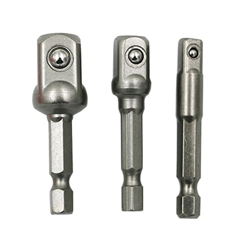 Adaptor socket 1/4&quot; impact driver 3pcs / Adapter kunci sock hex shank set isi 3pcs / Adaptor socket hex 1/4&quot; ke mesin screwdriver