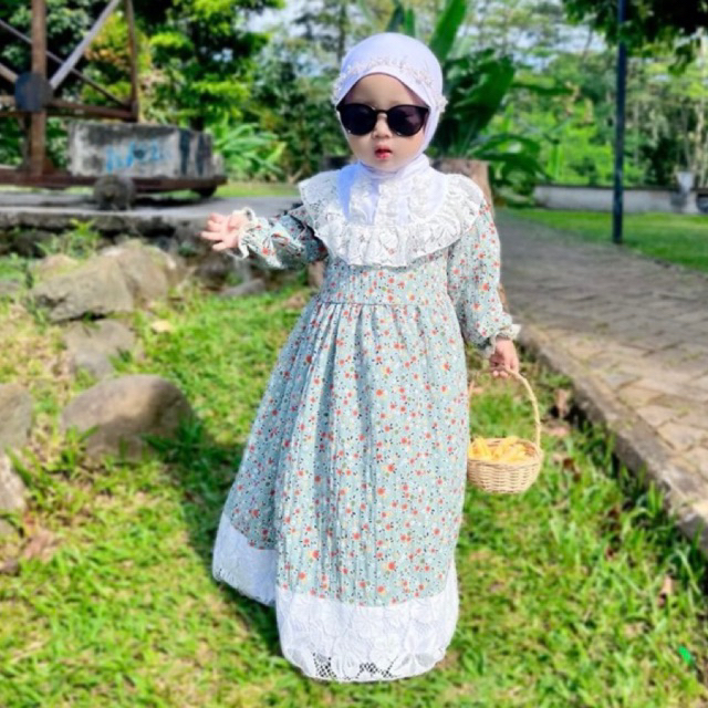 1,5-5TH GAMIS ANAK PERI-PERI LONG DRESS KIDS BAJU MUSLIM ANAK PEREMPUAN