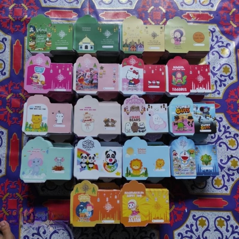 

[Lembaran] [100 Lembar] Bisa Pilih Motif Amplop Lebaran Tema Kaakter Premium Size Medium 7x11,5 cm Free Plastik