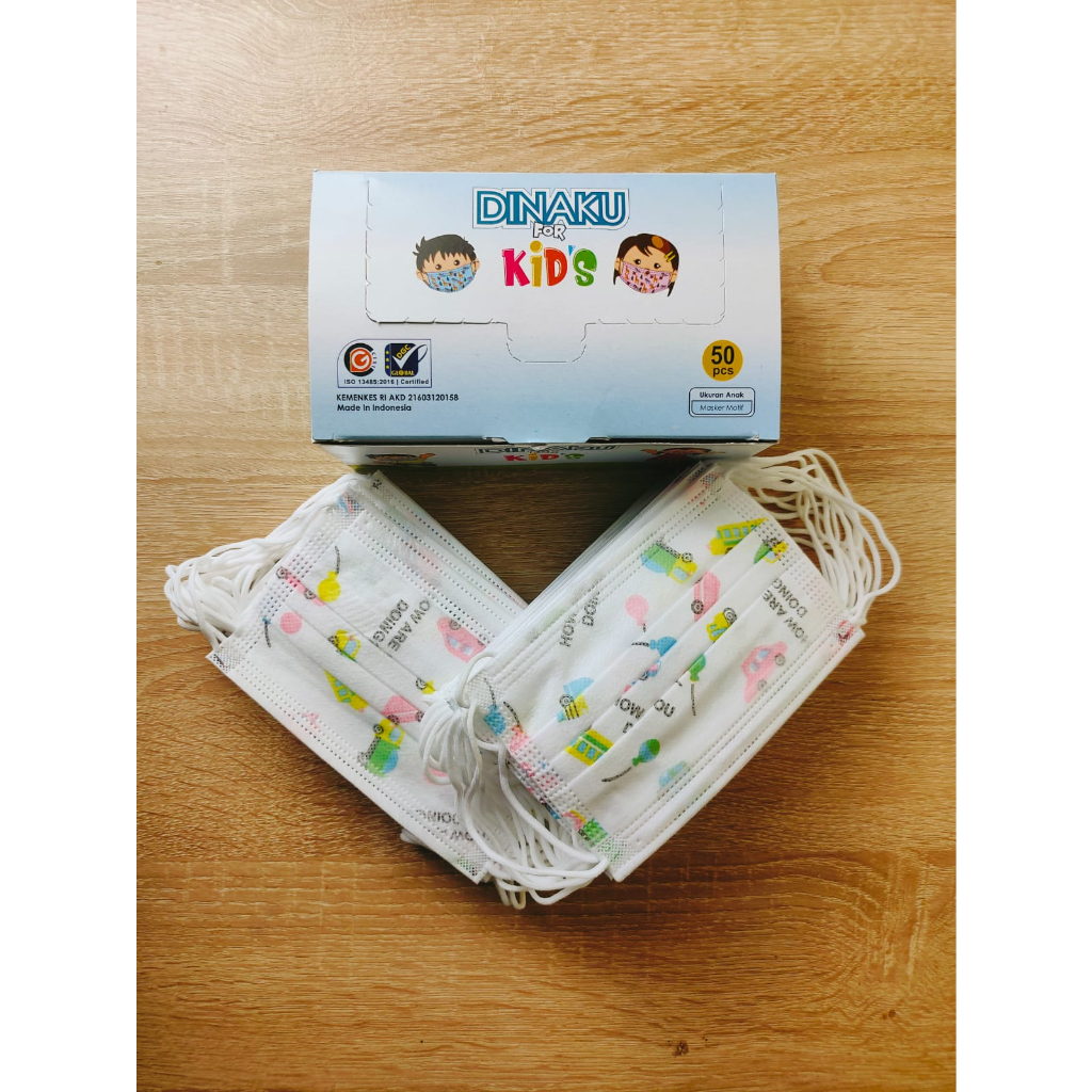 Masker Anak 3ply isi 50 Pcs Earloop 3-14 Tahun Medical Grade