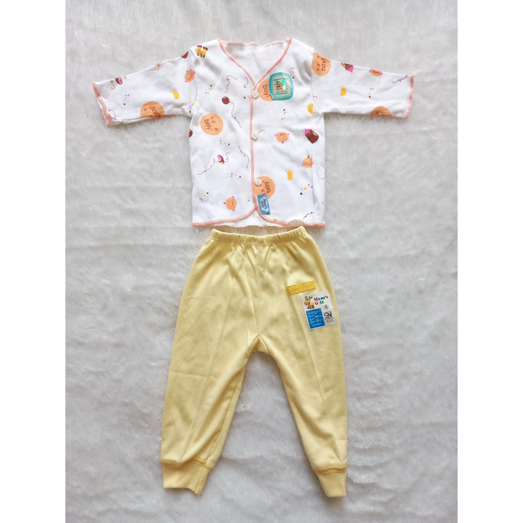 MOMS GIFT SETELAN BAJU LENGAN PANJANG BABY ITS A BOY MOTIF RANDOM