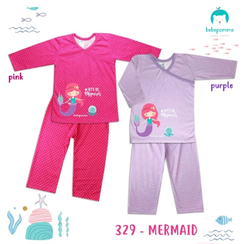 Bebepomme Piyama / Baju Tidur Anak Bayi Anak Tanggung | Bebe Pomme Pajamas Setelan Panjang Panjang 329 Mermaid