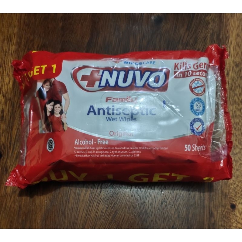 Nuvo Family Antiseptic Wet Wipes 50s