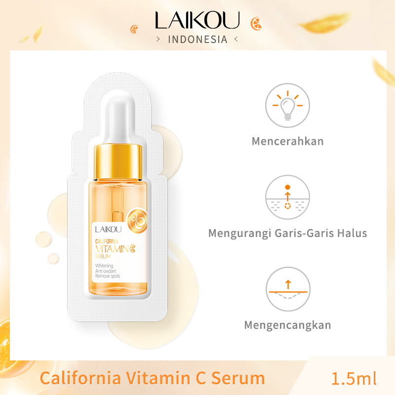 LAIKOU Vitamin C Brightening Serum Memudarkan Noda Mencerahkan Bekas Jerawat 1.5ml