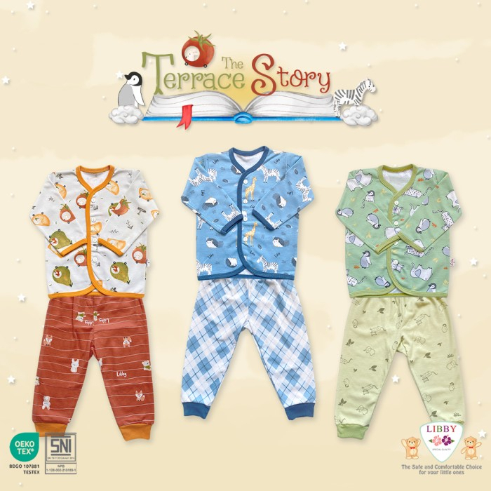 LIBBY SETELAN BAJU LENGAN PANJANG KANCING DEPAN CELANA PANJANG MOTIF( SML)