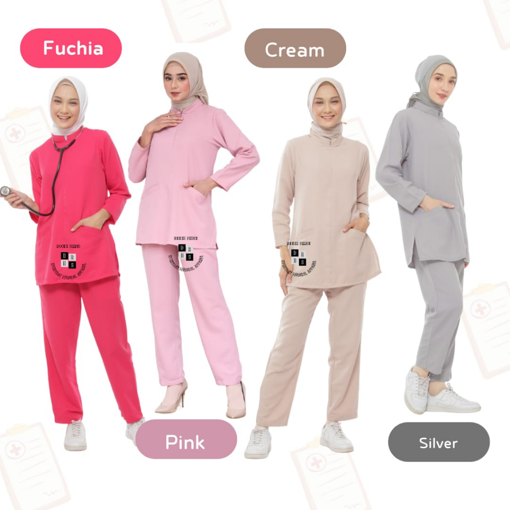 HANAA Tunik Scrubs / Baju OK Tunik Tunic Syar'i  (The Prime Scrubs By DOCHS MEDIC)