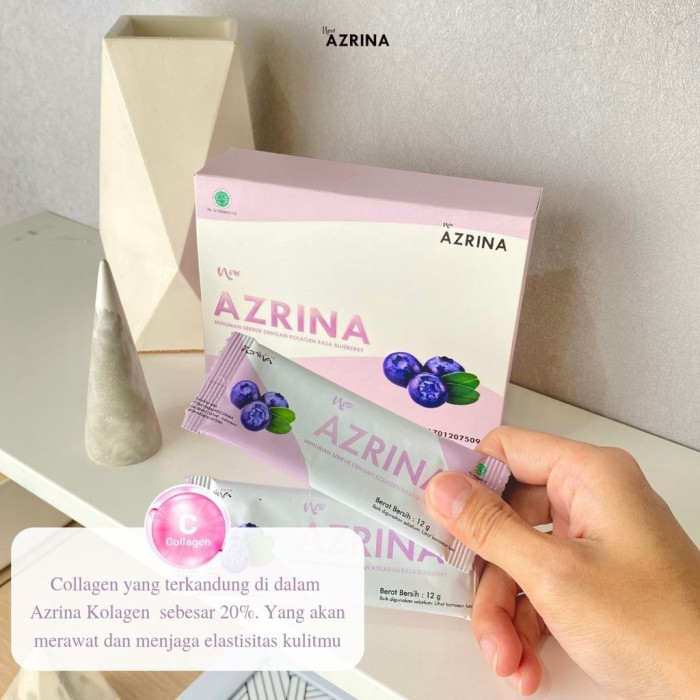 CLEARANCE SALE - Azrina Gluta Perfect Minuman Collagen Rasa Blueberry 10 Sachet BPOM