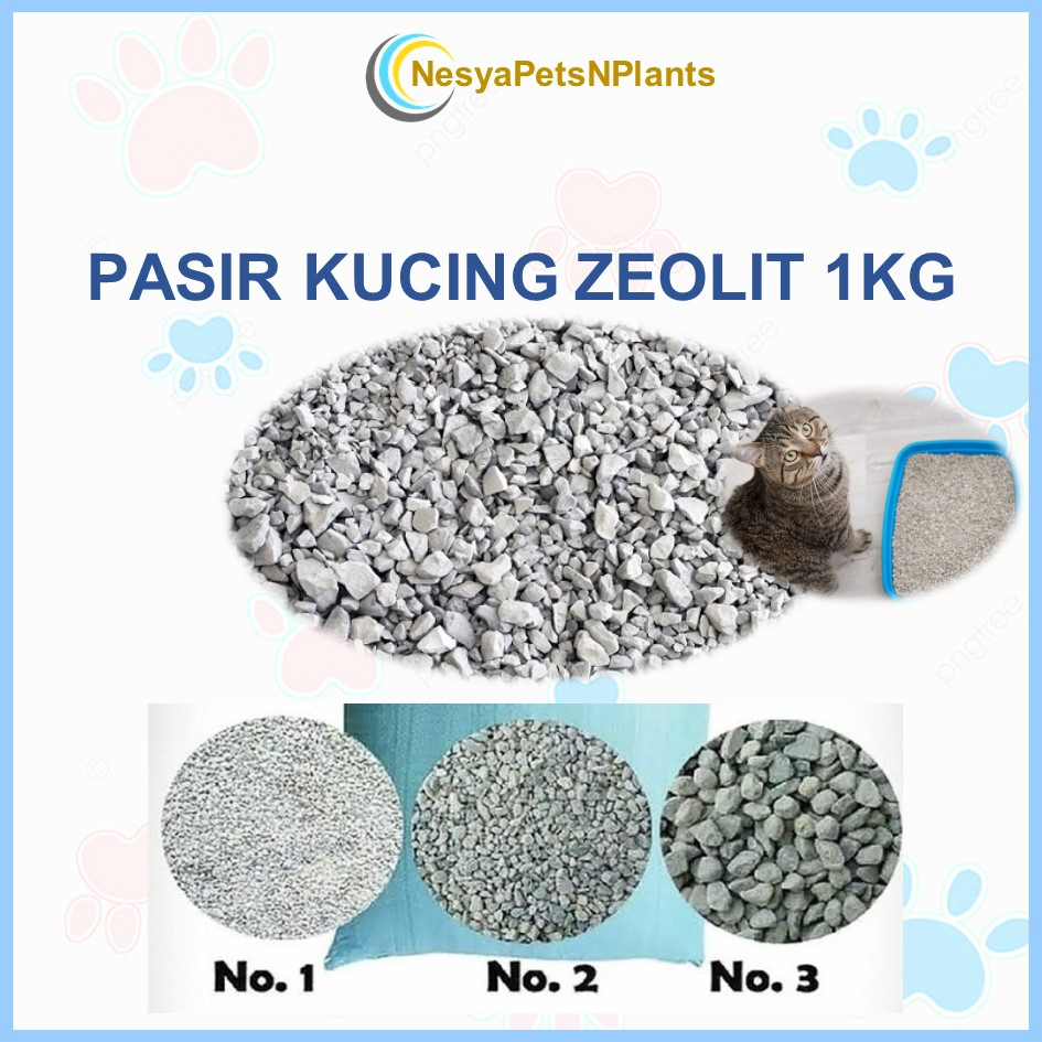 Pasir Kucing Zeolit 1kg Pasir Hamster Anjing Bisa Dicuci
