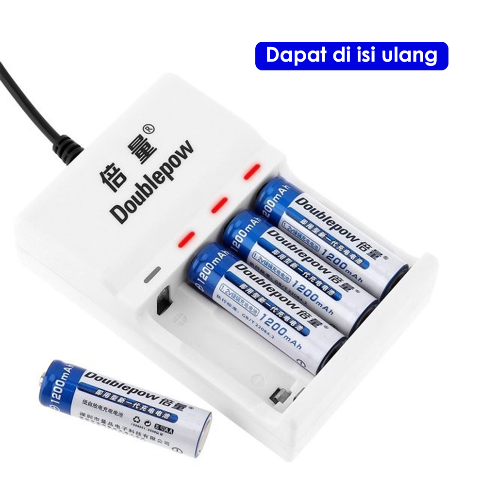 Doublepow Baterai Alkaline Aa Rechargeable 1200mah 2 Pcs - Baterai Charge Cas Doublepow Baterai Aa - Baterai Aa Isi Ulang Cas