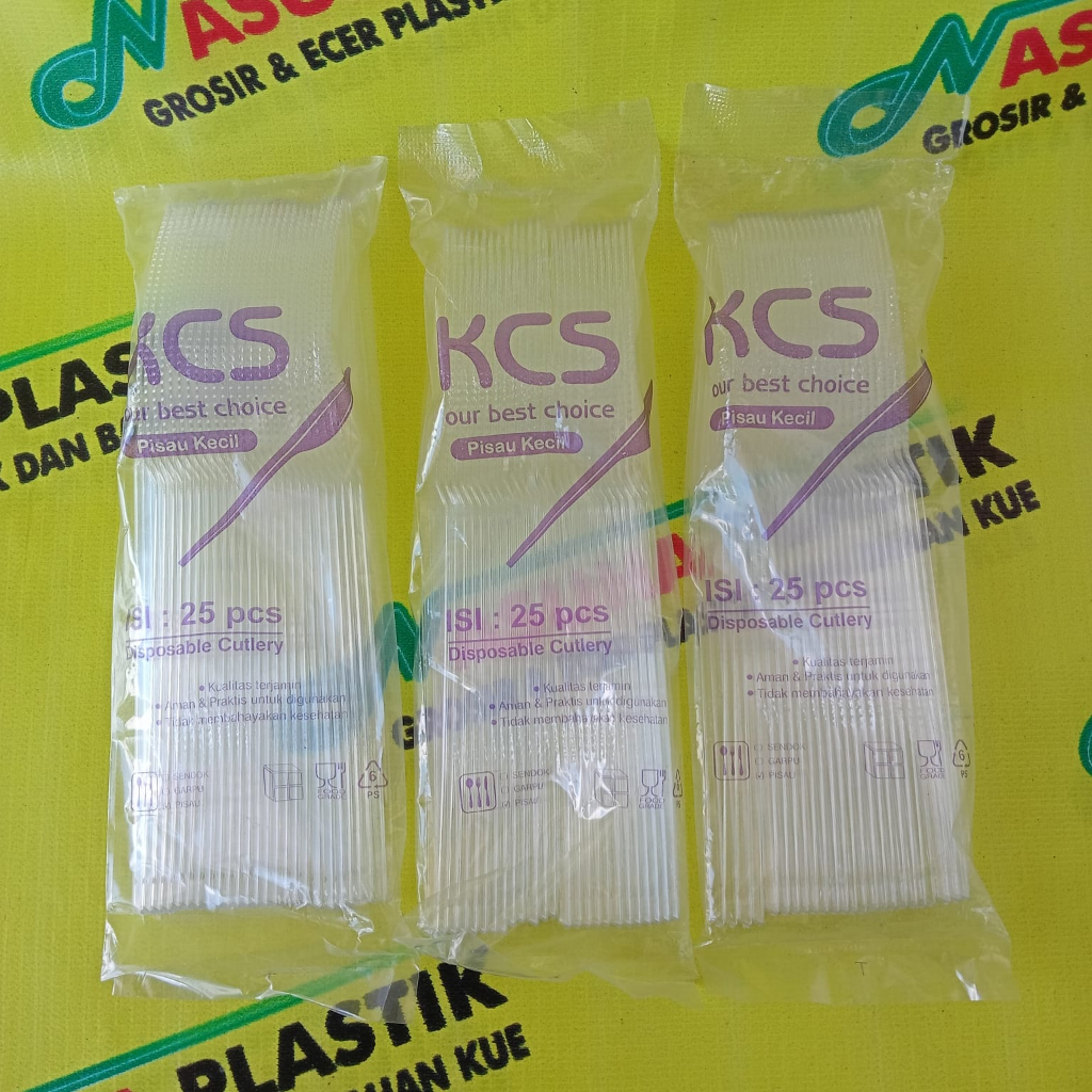 25pcs pisau plastik  KCS / pisau kue / pisau brownies