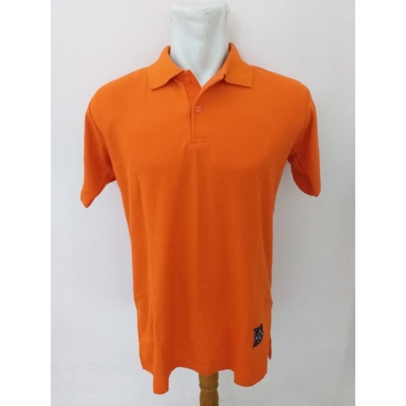 Kaos Couple Polo Krah Pique Oren Orange Nyaman Busui Friendly