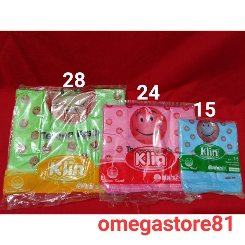 kantong plastik kresek ramah lingkungan 15 24 motif smile / thank you / terima kasih