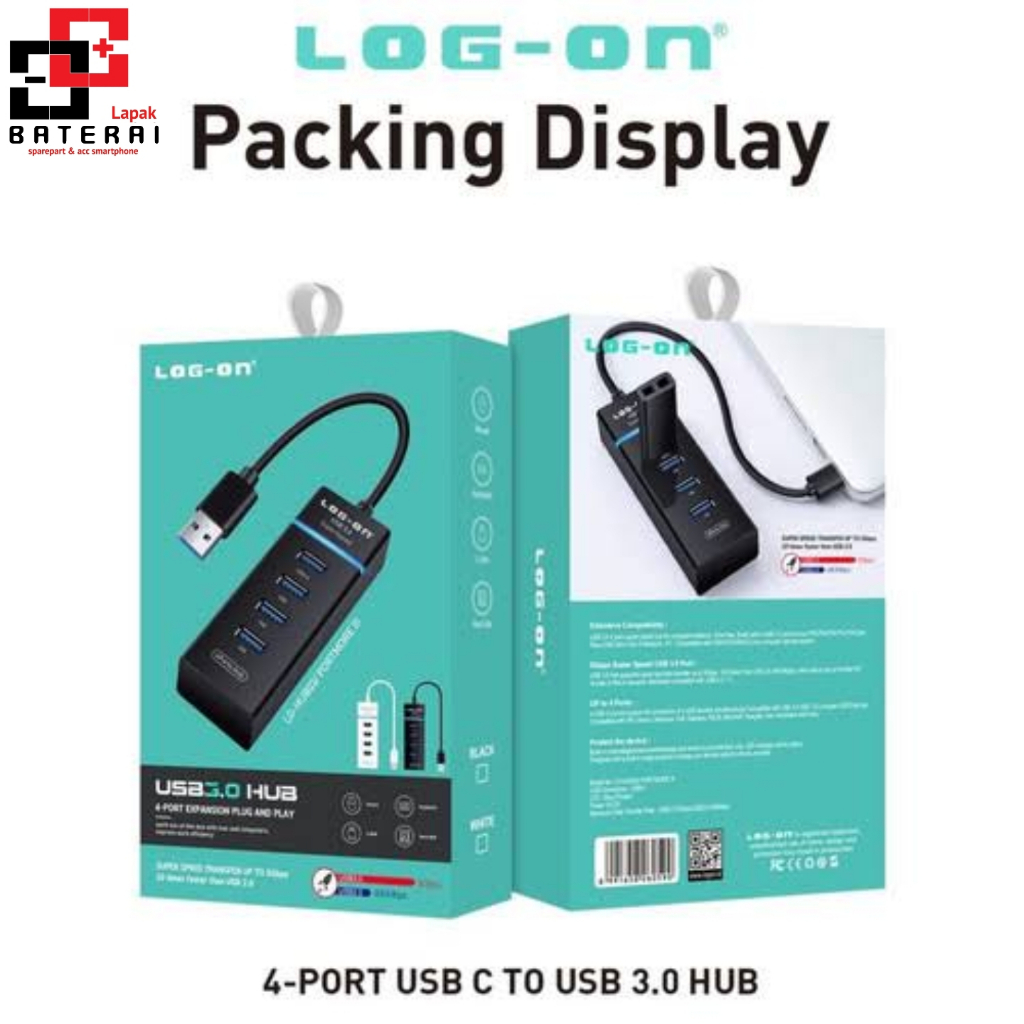 Log - on Hub03 Usb Hub 4 port 3.0 High Speed Transfreen Up to 5Gbps