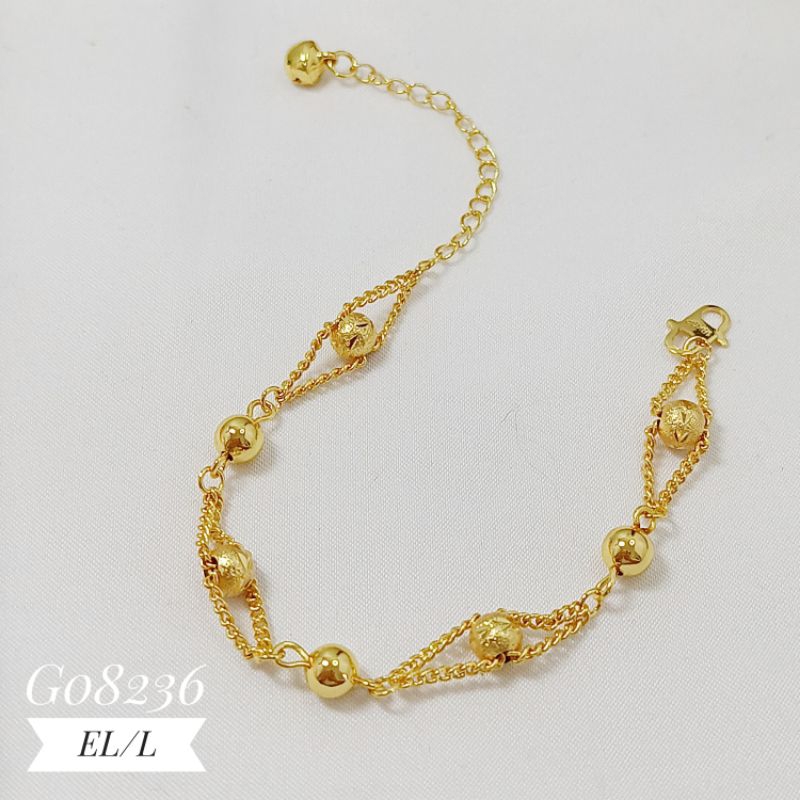 Gelang fashion rantai bola warna 24k gold G08236