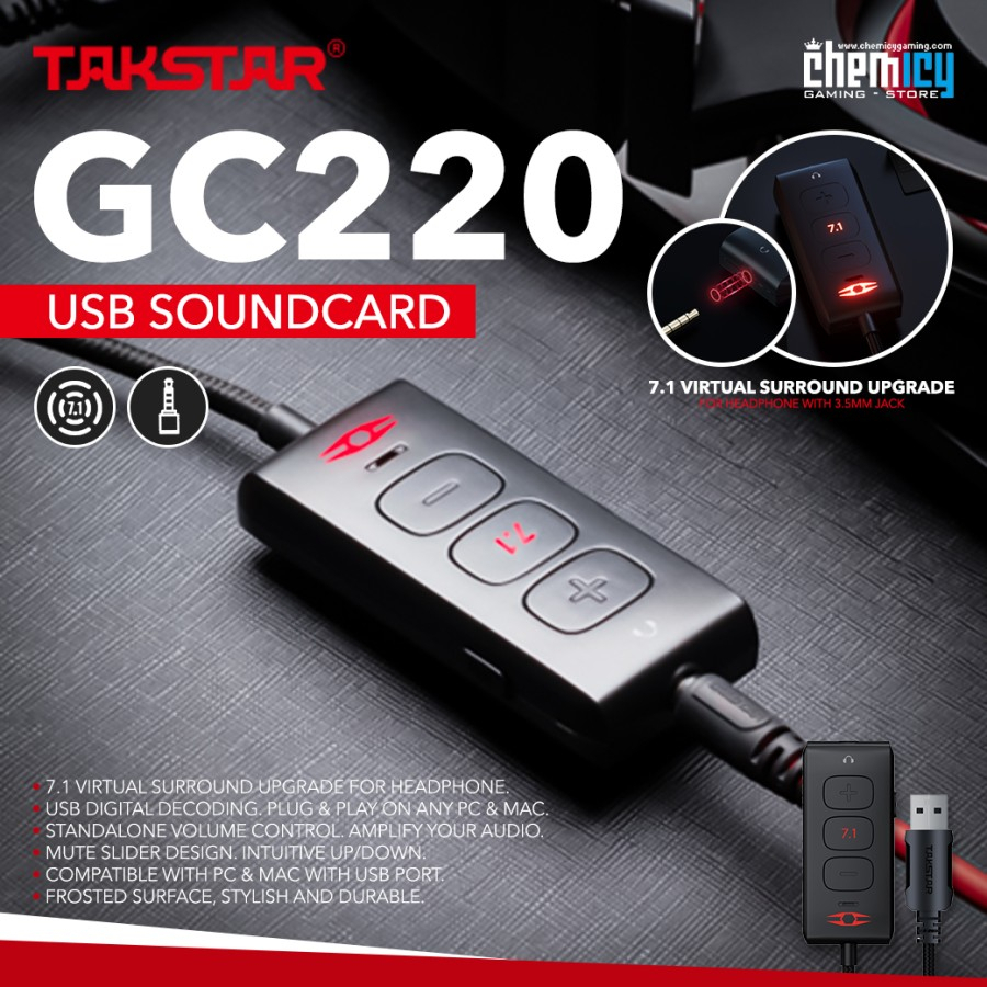 Liberty Gamer GC220 / GC-220 USB Gaming Soundcard 7.1 by Takstar
