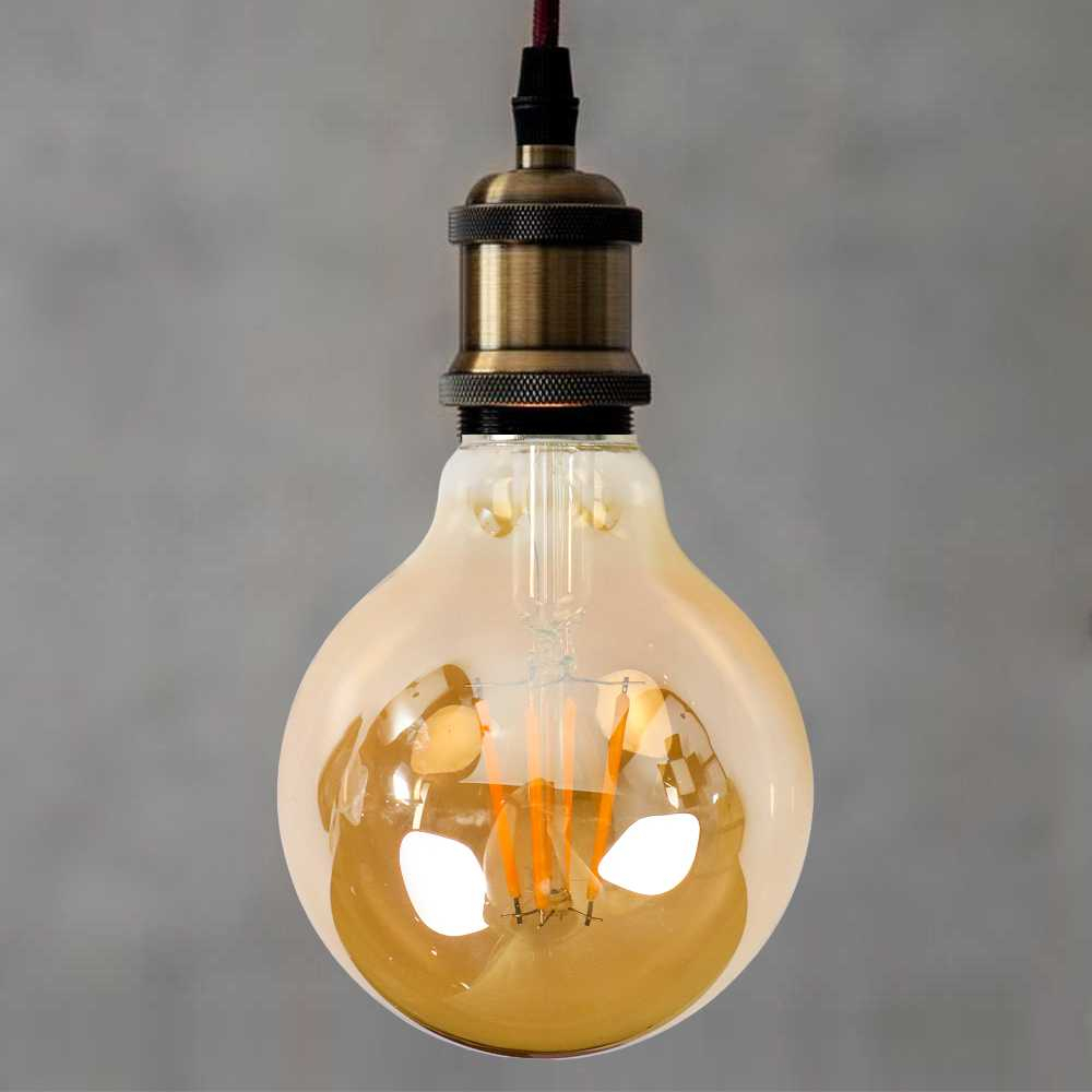 Lampu Pijar Filamen Bohlam Edison Dimmable 4W Warm White Lampu Hias Desain Dekorasi Vintage Transparan