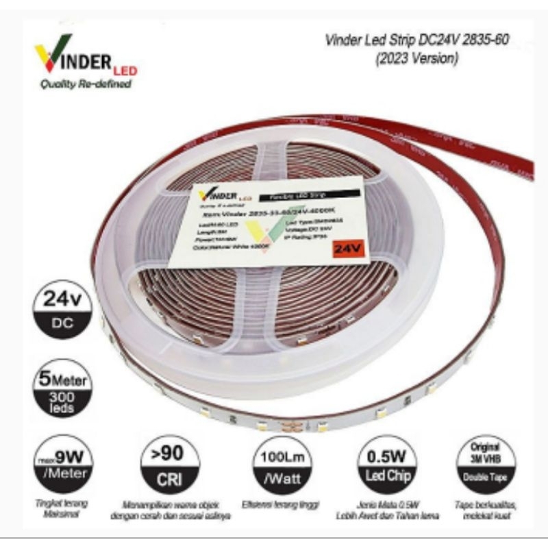 Vinder LED strip 24v 24 volt indoor 60 / 300 mata Led dan 120 / 600 mata Led smd 2835 smd2835 premiu