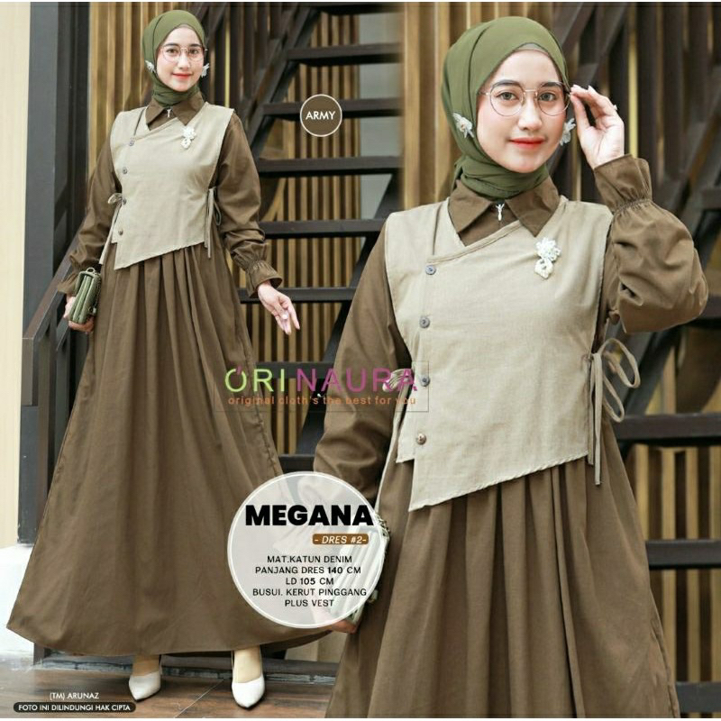 GAMIS MEGANA TETA KOTAK HAMAIDA DRESS MINI MIDI ORIGINAL ORINAURA