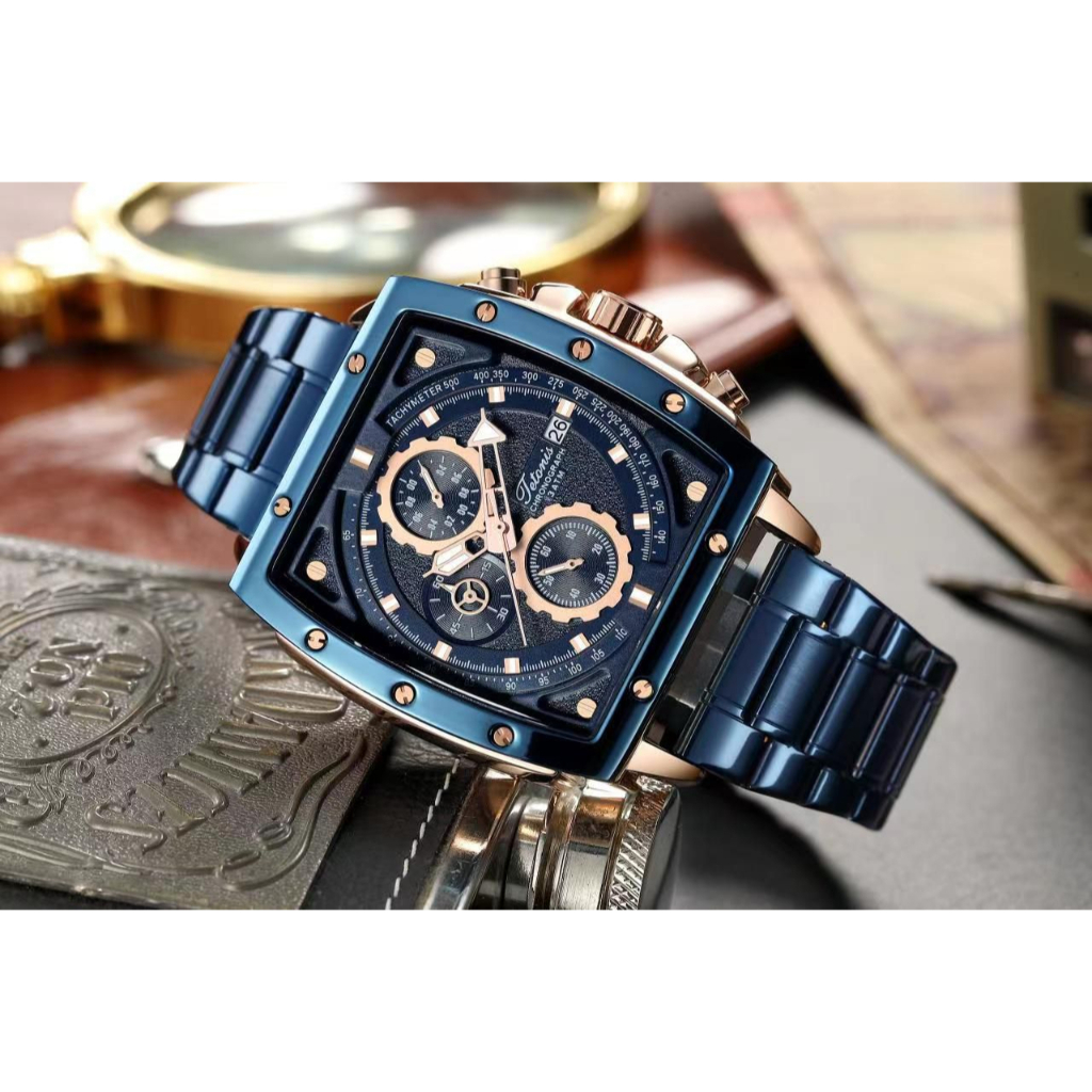 JAMINAN ORIGINAL Jam Tangan Tetonis TS-1002G Strap Stainless steel include Box