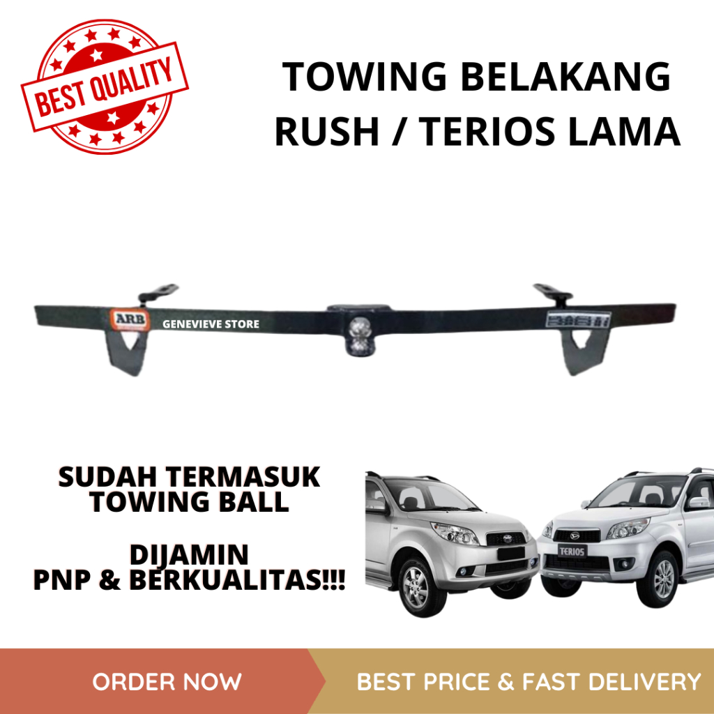 TOWING BAR ARB RUSH TERIOS LAMA - 2017  - BESI PELINDUNG BUMPER BELAKANG RUSH TERIOS