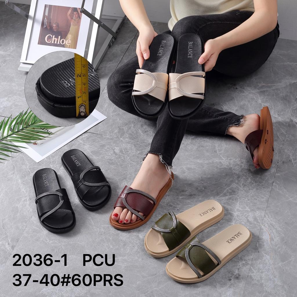 Sandal Selop Wanita Karet Import BALANCE Ban 1 Sol Tipis / 2036-1