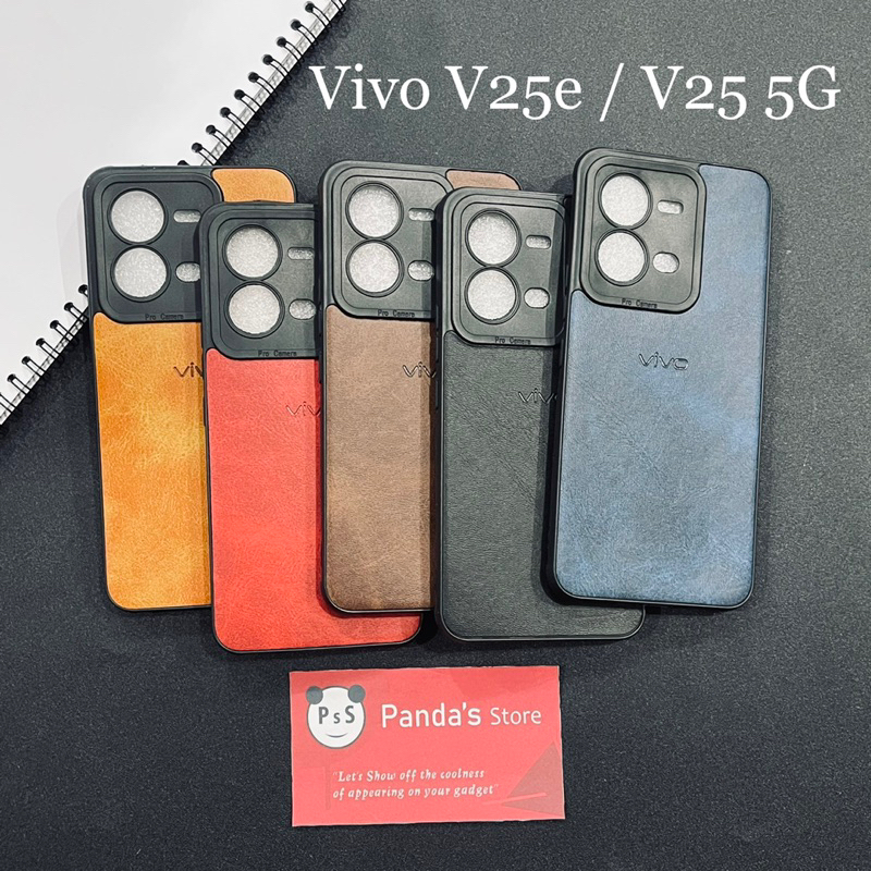 Leather Case Vivo V25e / V25 5G Softcase Kulit Elegan Casing Slim Fit