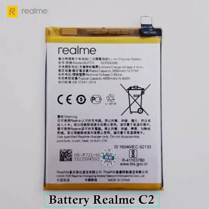 BATERAI OPPO BLP721 REALME C2 ORIGINAL KUALITAS BAGUS