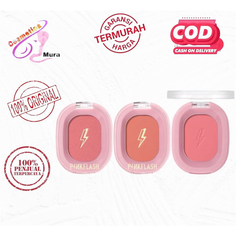 pink flash blush on single padat || pinkflash blush on pigmented blush on