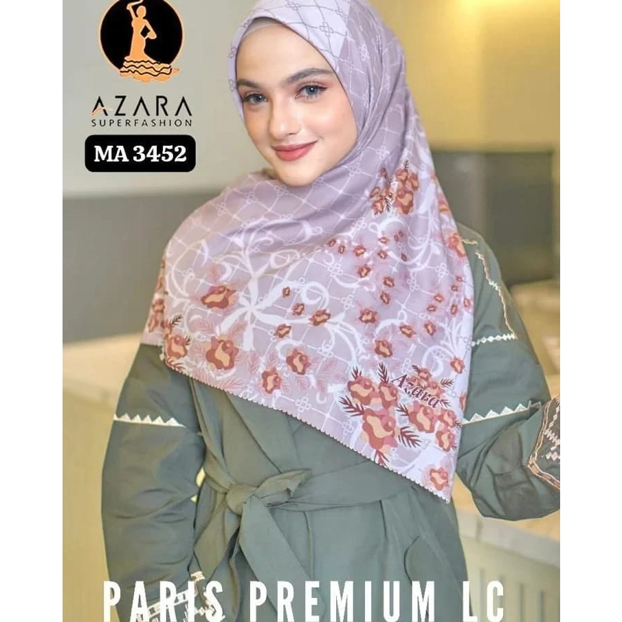 AZARA Hijab Segiempat Paris Premium Motif Lasercut Corak Terbaru